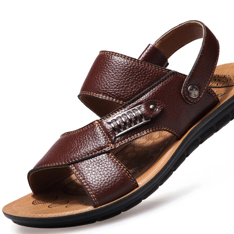 black and brown sandals