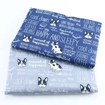 

160*50 cm 100% cotton fabrics with Alphabet dog printed, handmade DIY children's bedding set Quilt pillow cases sewing Materials