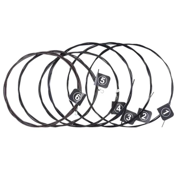 

6Pcs Nylon Classical Guitar Strings Full Set .028-.045 Core Color Steel Plated Hard Voltage Hard Tension Deep And Soft Tone S30