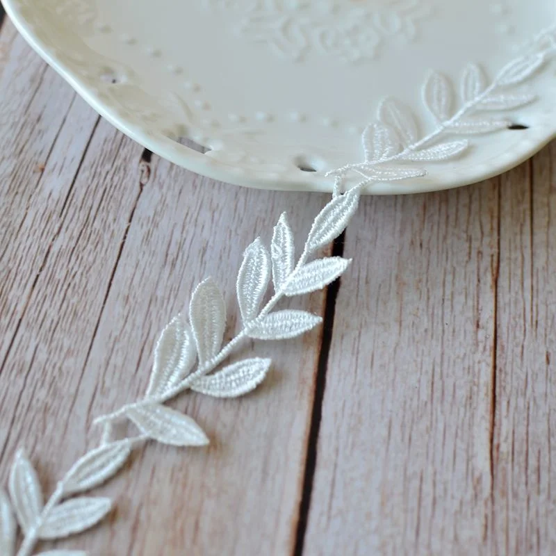 3d Leaves Water Soluble Embroidered Ribbon Lace Collar Trim Clothing Curtains DIY Handmade Sewing Material 2CM Wide lace ribbon lace sewing accessories lace sewing supplies lace accessories lace garment accessories clothing accessories lace decoration clothing craft accessories