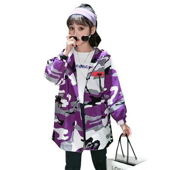

Children's Jackets Camouflage Windbreakers For Girls Long Sleeve Jacket Children Teenage Children's Clothes For Girls 6 8 10 12