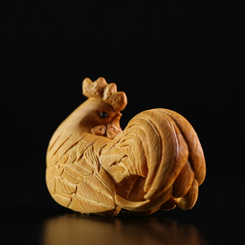 Статуэтка петуха 8 см деревянная для дома и офиса резьба петух креативная