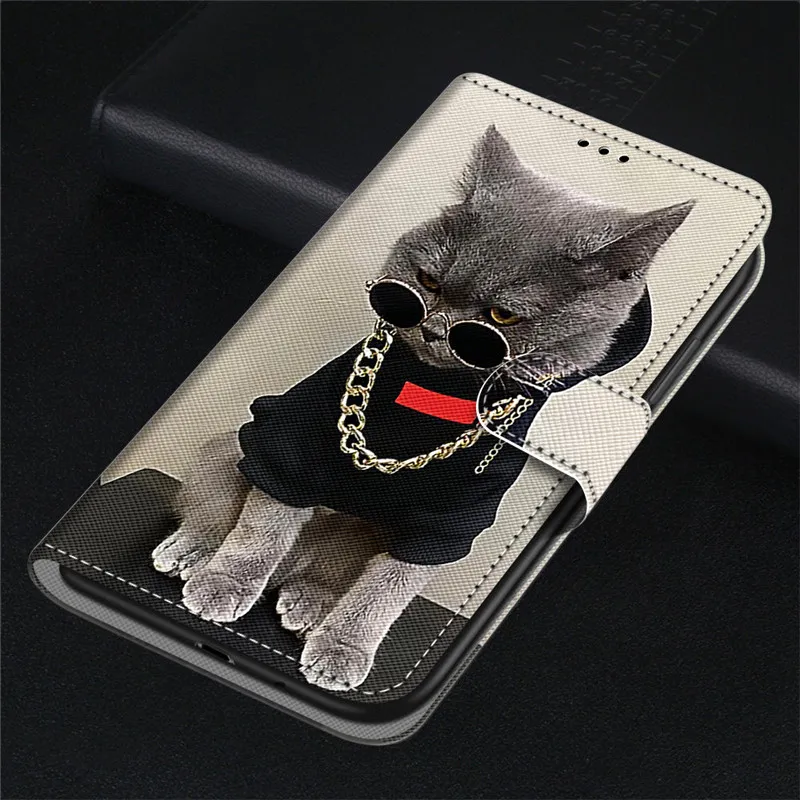 S21 FE s21fe Leather Case Cartoon Animal Painted Etui For Samsung Galaxy S20 FE Ultra Plus s 21 S21Ultra Wallet Flip Cover Etui kawaii samsung phone cases