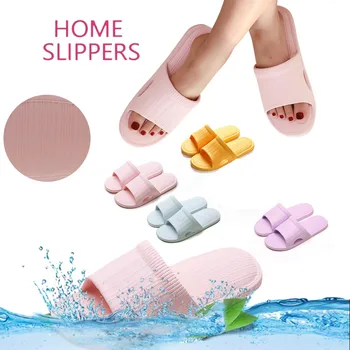 

Summer Men and women Indoor Slippers Fashion Striped Non-Slip Flip-flops Couple Bathroom Slippers Home Unisex flat shoes #35