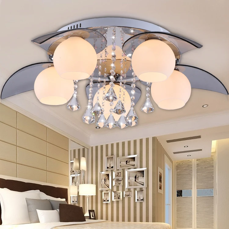 

Simple LED bedroom ceiling lamp creative living room atmosphere crystal lamp modern restaurant warm master bedroom room lamps