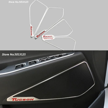 

Car Interior Frame Speaker Box Plated Ring For Hyundai Tucson 2015 2016 2017 2018 Speaker Stickers Sequins Decoration Stylings
