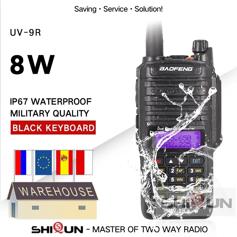 Baofeng 8W Radios Walkie Talkies Uv 9r Waterproof UV-XR Dual-Band UV-82 IP67 Ham 10KM