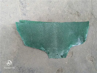 Красочные подлинные ската натуральный manmanta Ray рыбьей кожи штук для DIY кожа ремесленные часы ремень нож ручка материал 1,5 мм - Color: Green