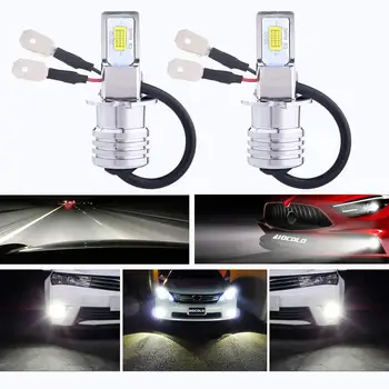 

2pcs T1 CSP Chips Super Bright No Error Led Fog Lamps H1 H3 H7 H11 9006 Led Auto Driving Canbus Fog Car Headlight Lights