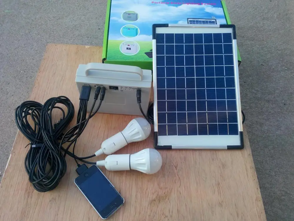 US $86.99 Portable 10W offgrid Solar Energy System kit Solar powered Bank Charger with 2 LED Lamp for Home lighting Camping Fishing