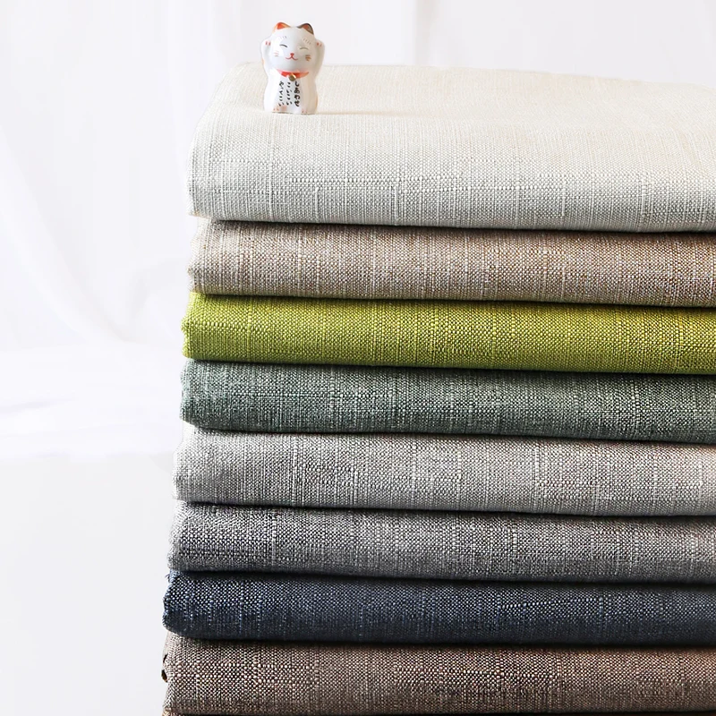 Хлопчатобумажная льняная ткань, толстая обратная Бархатная ткань, парусиновая ткань, Пылезащитная, чистый цвет, диванная драпировка для стола, льняная ткань 11 цветов