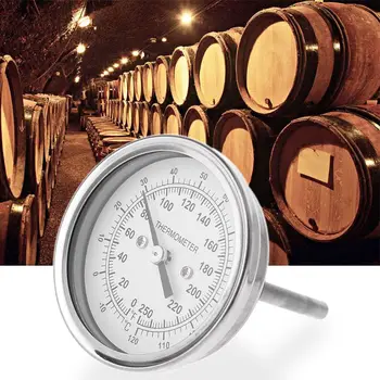 

Home Brewing Thermometer Stainless Steel Celsius Fahrenheit Water Distilling Temperature Gauge Bimetal 1/2'' NPT (2'' Stem)