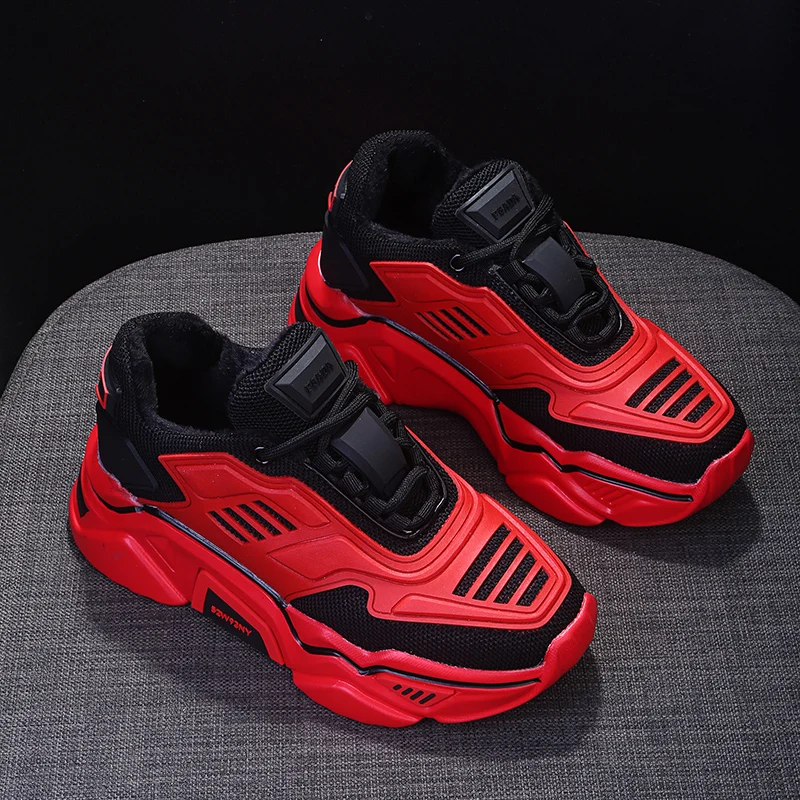 

Women Platform Chunky Sneakers 5cm high lace-up Casual Vulcanize Shoes luxury Designer Old Dad female fashion Sneakers 2019