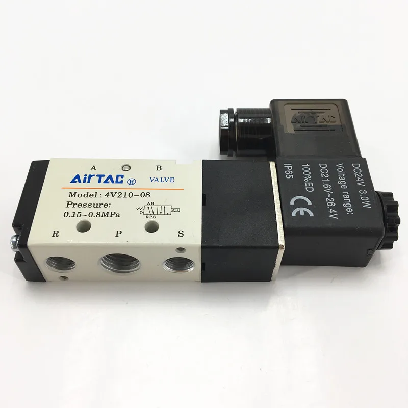 4V210-08 DC12V DC24V AC220V AC110V 1/" 5 способ 2 Позиции Airtac Электрический электромагнитный клапан 4V200 серии регулирующий клапан