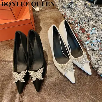 

Elegant Thin High Heels Pumps Women Pointed Toe Shallow Rhinestone Shoes For Party Wedding Shoes Women Pumps zapatillas de mujer