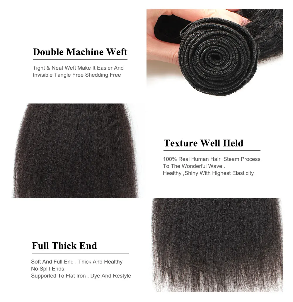 Ishow Brazilian Kinky Straight Hair Bundles Yaki Straight Hair Bundles Yaki Human Hair Extensions 1