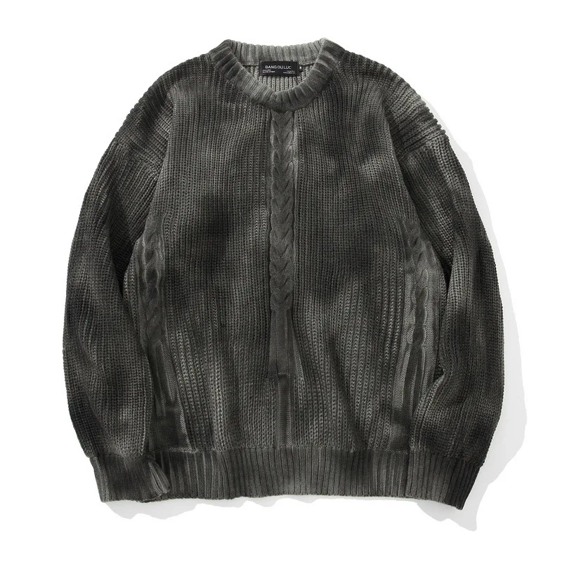 

Autumn Winter O-Neck Men Cotton Pullover Warm Spacious Print Soft Long Sleeve Casual Clothes Knitted Male Sweater