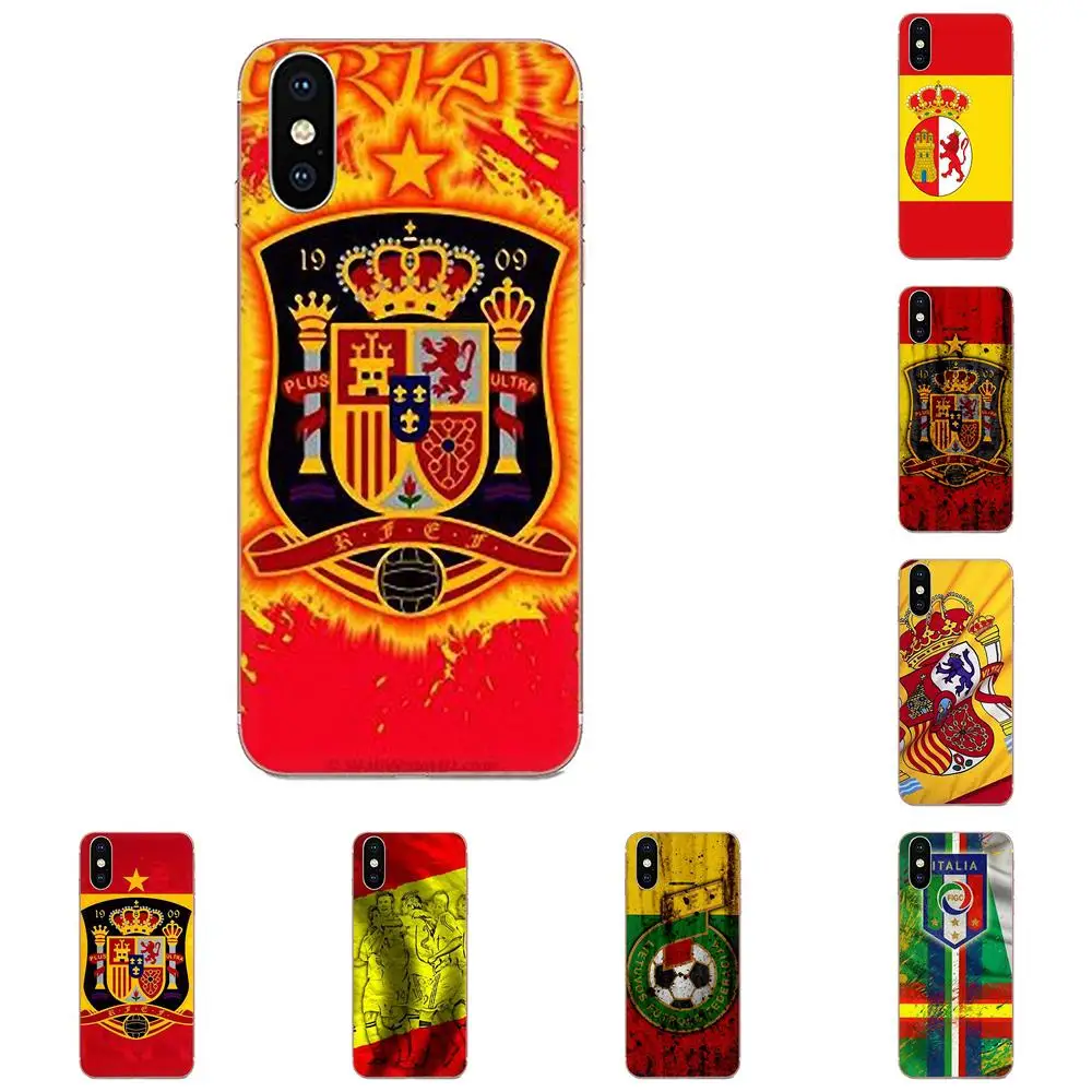 Испанский флаг F для Motorola G G2 G3 G4 G5 G6 G7 Plus Xiaomi Redmi Note 8 8A 8T 10 K30 5G Pro Мягкий ТПУ под заказ