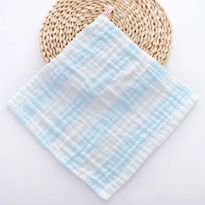 Blue30X30CM Полотенца для новорожденных, хлопок, шесть слоев Марли, Мультяшные милые детские маленькие Слюнявчики, полотенце для От 1 до 6 лет - Цвет: Blue30X30CM