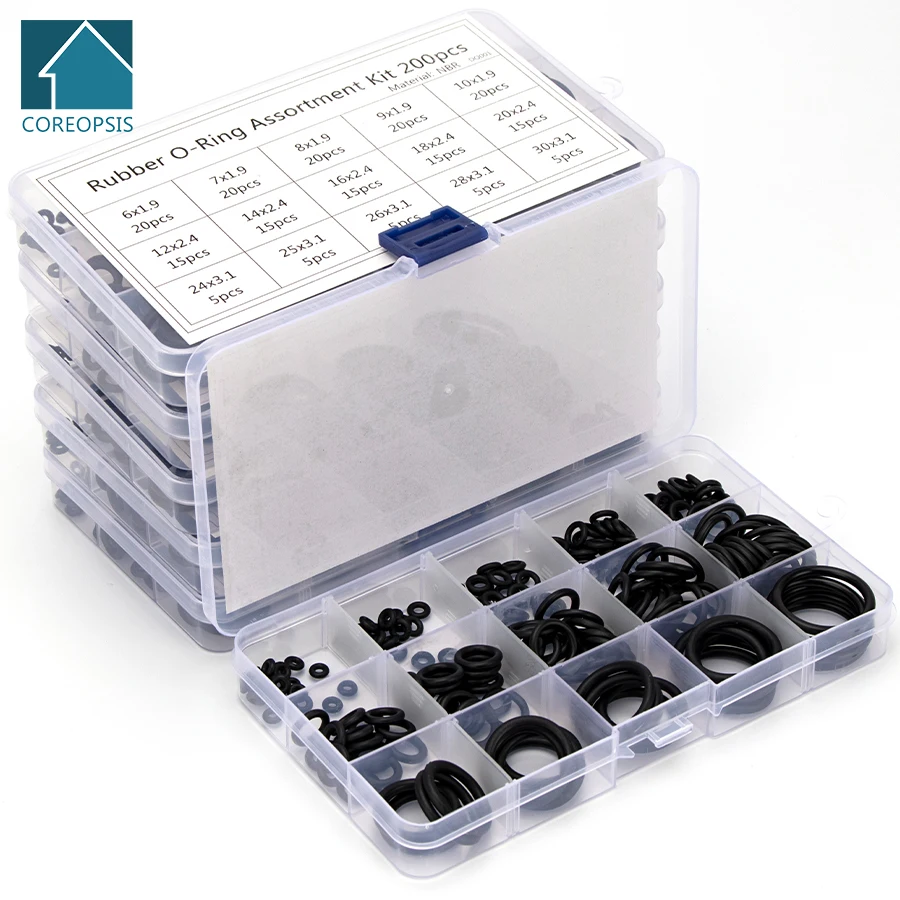 페인트 볼 NBR 고무 씰링 O-링 OD 6mm-35mm CS 1mm 1.5mm 1.9mm 2.4mm 3.1mm 개스킷 교체 키트 94-225 개/세트 S3