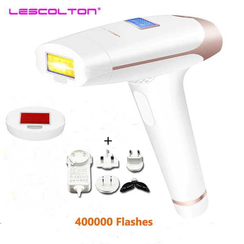 Lescolton 2 в 1 IPL лазерная эпиляция машина для удаления волос Parmanent удаление волос подмышка бикини триммер электрический Depilador лазер - Цвет: 400000 Pulses