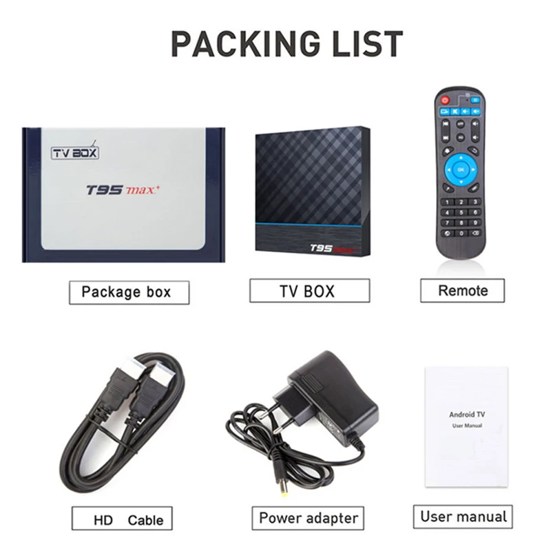 T95 Max Plus Smart tv Box 4 Гб ОЗУ 64 Гб ПЗУ Amlogic S905X35G wifi bluetooth Android 9,0 4K 8K телеприставка медиаплеер