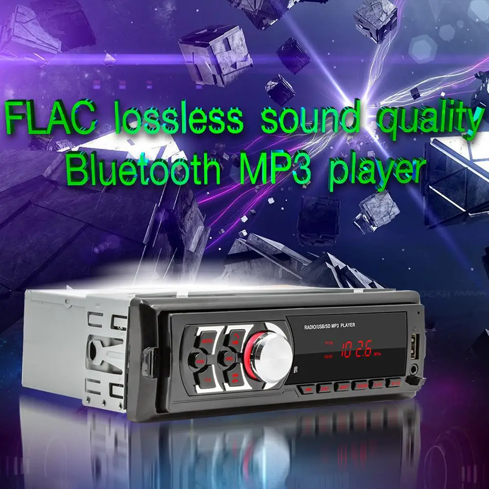 

12V Multimedia Car Stereo Single Din LCD Bluetooth Audio and Hands-Free Calling MP3 Player USB Charging FM Radio Receiver