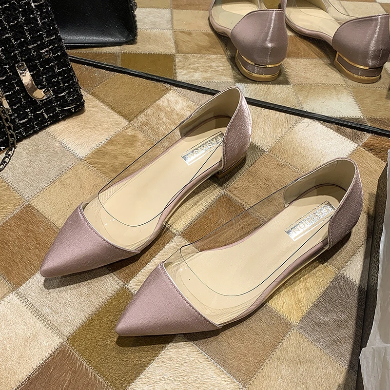 Ballerine estive da donna con tacco Slip on scarpe ballerine da donna  scarpe eleganti con punta a punta scarpe basse da donna trasparenti Mujer  Pisos - AliExpress Shoes