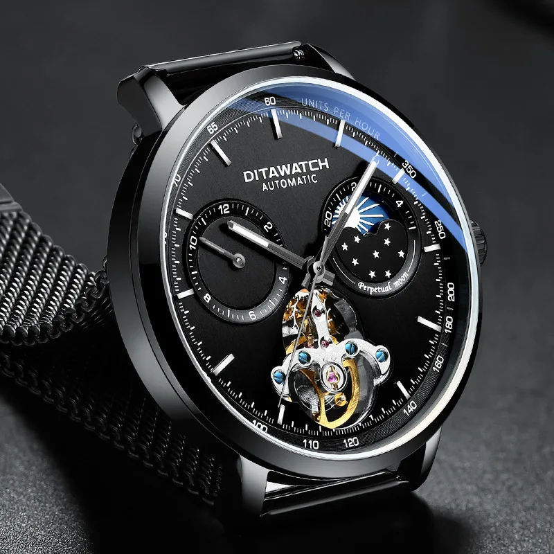 

DITA Brand Watch Masculino Relogio Luxury Automatic Mechanical Men's Watch Hollow Flywheel Waterproof Luminous Relojes Hombre
