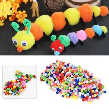 

1000PCS Mixed Color Soft Fluffy Pom Poms Pompoms Plush Ball Kids Educational Toys DIY Crafts Pom Poms Ball