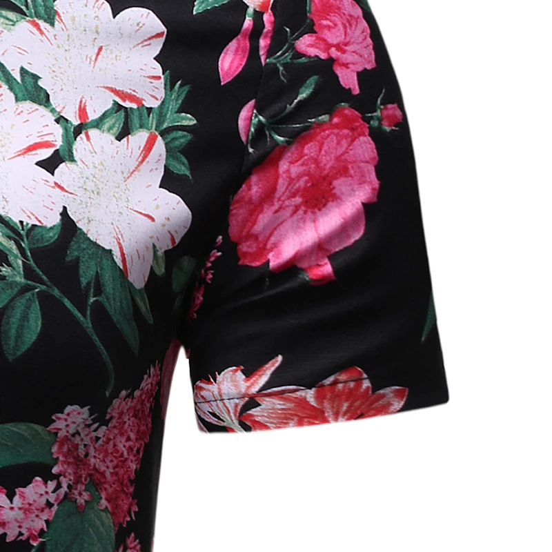 Мужские Пляжные рубашки Летняя мода Camisa Masculina приталенная гавайская рубашка с коротким рукавом на пуговицах мужская рубашка с цветочным принтом XXXL
