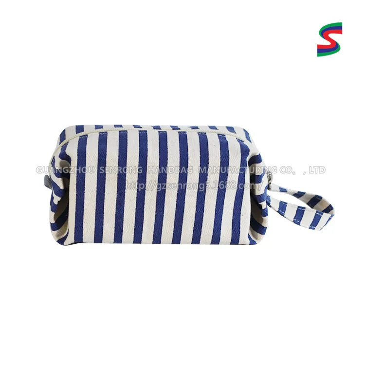 

Heng jian Pattern Stripes Zipper Bag Purse Xie Bag Cotton Printed Logo Environmentally Friendly Blank Cotton Cloth Canvas Bag Cu