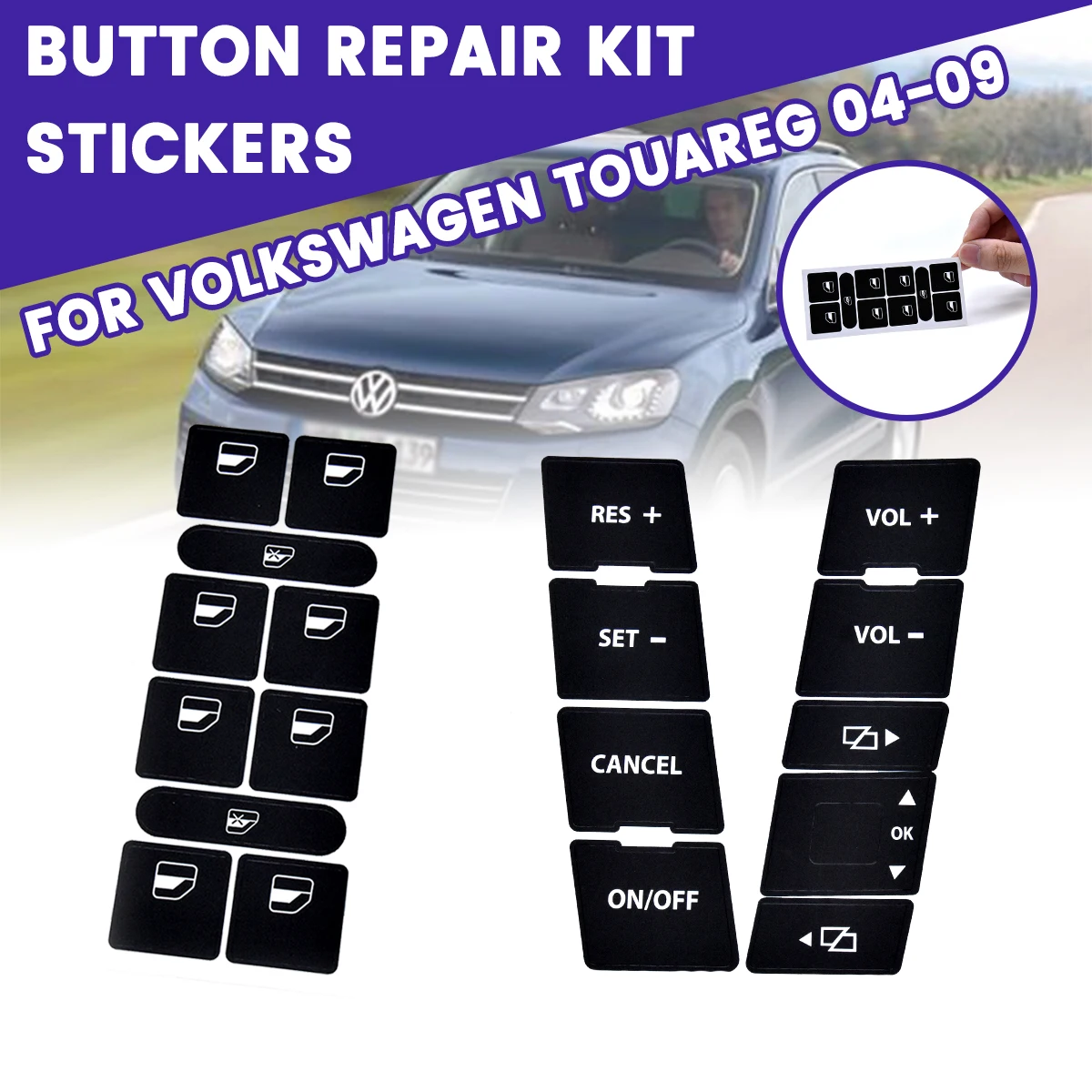 For VW For Volkswagen Touareg 2004 2009 Car Repair Stickers Steering