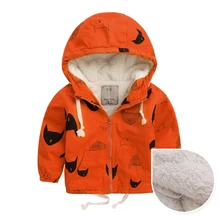 Пальто для детей от 2 до 10 лет Зимние флисовые куртки для мальчиков, Тренч детская одежда теплая верхняя одежда с капюшоном ветровка для малышей