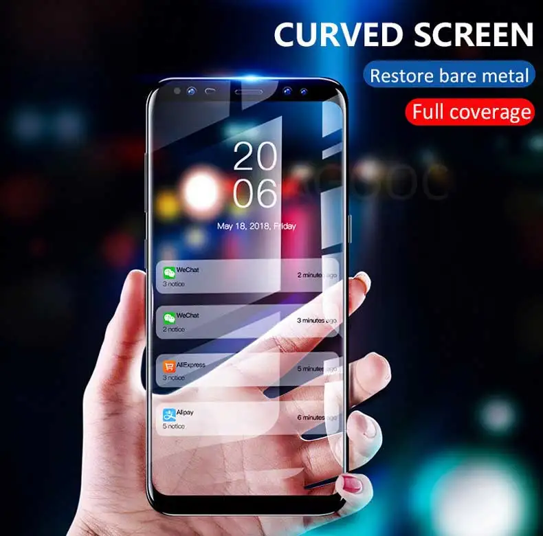 100D изогнутое закаленное Высокопрочное Стекло на samsung Galaxy S7 S6 край S8 S9 плюс Экран протектор для samsung Note 8 9 защитная пленка