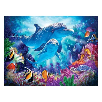 

DIY 5D Diamond Painting Kit for Adults Diamond Art Kit, Paint with Diamonds Embroidery Painting Cross Stitch - Dolphin