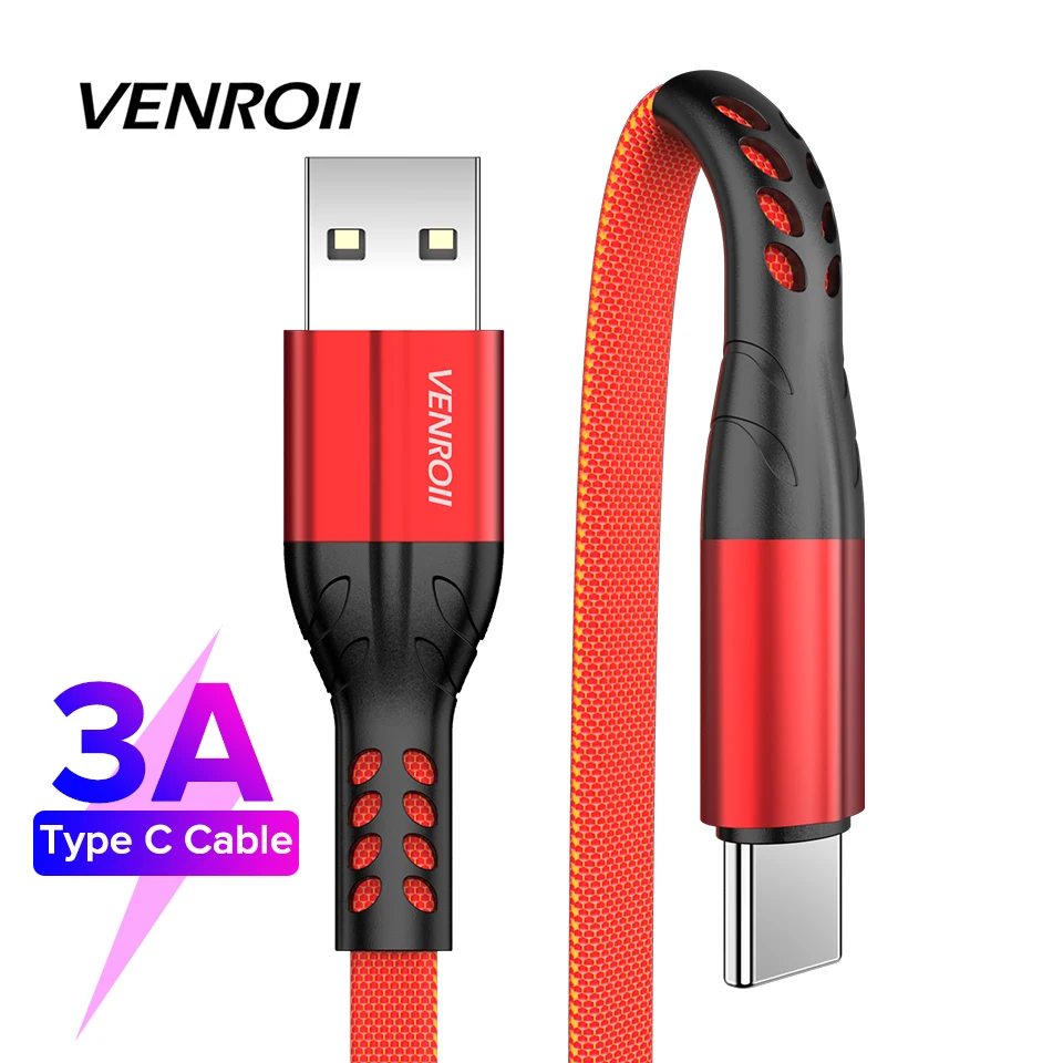 Venroii 3A Quick Charge 3 0 usb type C кабель для быстрой зарядки USBC Honor 10 телефонный шнур Xiaomi Redmi