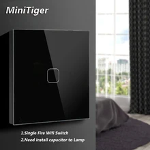 Minitiger wifi умный сенсорный выключатель приложение беспроводной дистанционный светильник настенный выключатель Хрустальная стеклянная панель работает с Alexa/Google Home