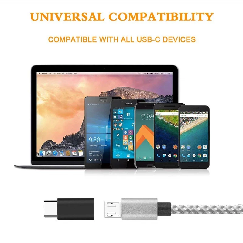 4 шт. Micro USB-type c Android телефонный кабель для huawei Sumsang Xiaomi Microusb для type c Usbc Otg адаптер для зарядки и передачи данных