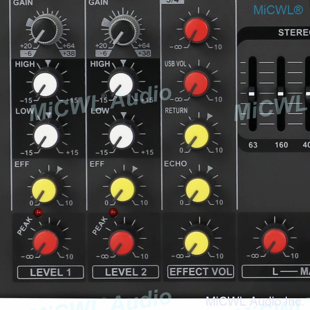 400W Power Amplifier 4 Channel Mixer Stereo Sound