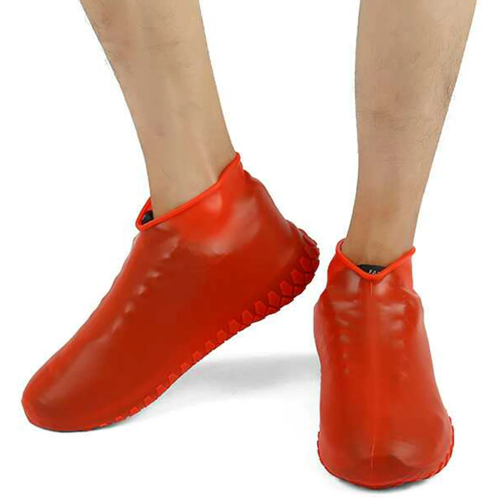Overschoenen Чехлы для обуви многократного применения пылезащитный дождевик зимний шаг в обуви Водонепроницаемые силиконовые чехлы для обуви на выбор 25-45 ярдов - Цвет: red