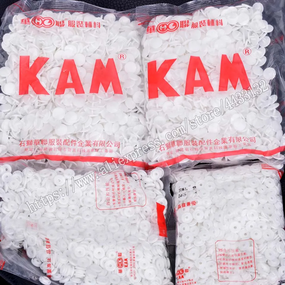 

KAM Snap-Button Resin Plastic White Or Black T8 T5 T3 Resin Face-Finish Glossy 1000sets/color DIY Accessories