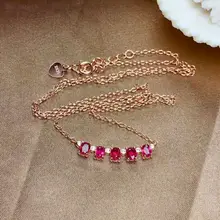 MeiBaPJ натуральный сгоревший рубиновый модный Подлинный экземпляр ожерелья с кулоном 925 серебряные хорошие Свадебные украшения для женщин