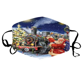 

Children's Christmas Print Windproof Face Shield Face Shield Reusable Breathable Face Mask Washable Mouth Mask Cloth mondmaskers