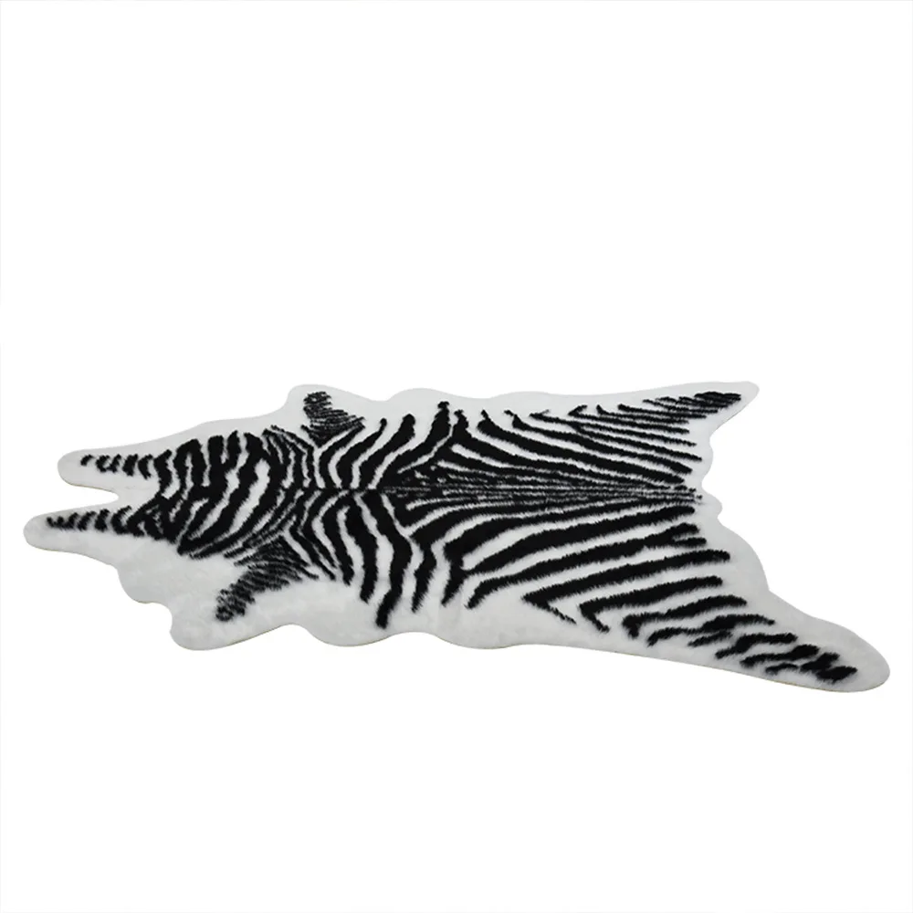 220*170cm zebra animal Printed Carpet Velvet Imitation Leather Rugs Fur Animal Skins Natural Shape Carpets Non-slip Mats 2
