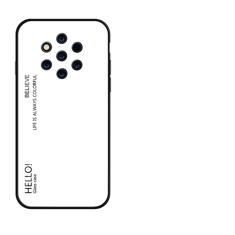 Мода Градиент Стекло чехол для телефона для Nokia 7 1 7,1 3,1 плюс 9 8 Sirocco X71 X7 4,2 полный защитный бампер чехол для телефона - Цвет: Белый