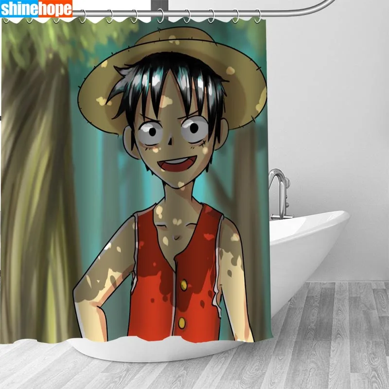 Nordic Polyester Waterproof One Piece Shower Curtains High Quality Anime Luffy Bath Curtain In The Bathroom 180X200cm,165X180cm - Цвет: Shower Curtain  4