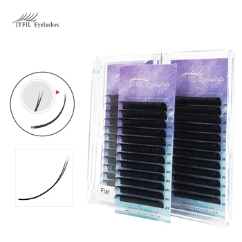 

JTFIL New Matte Flat Eyelash Extensions Individual Mink 0.15 0.20 Softer Ellipse Flat Lash Split Tips Ligher Volume Looking