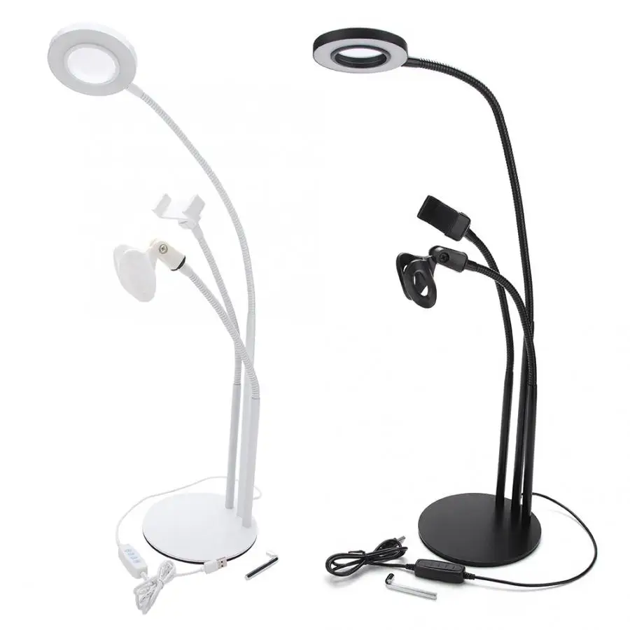 

Universal Live Desktop Cell Phone Holder Microphone Stand with Webcast Fill Light for Xiaomi for iPhone XS for Huawei P30