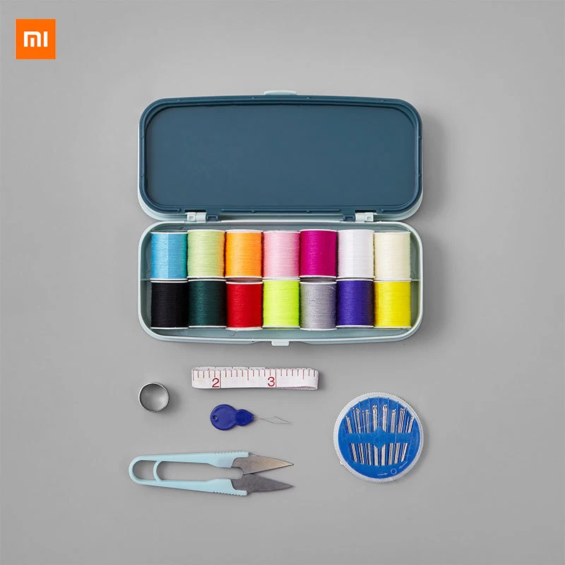 Youpin Household high-end sewing box multi-color thread set sewing kit small  portable multi-function hand sewing needle storage - AliExpress